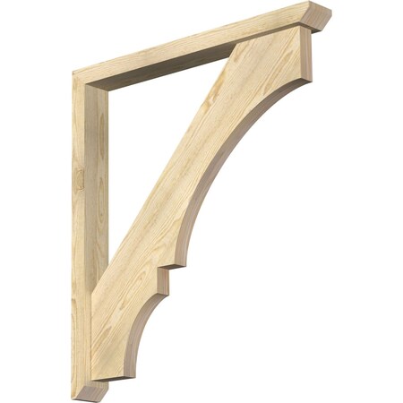 Ekena Millwork Balboa Slat Rough Sawn Bracket w/ Offset Brace, Douglas Fir, 4"W x 34"D x 38"H BKT0402X34X38BOA06RDF